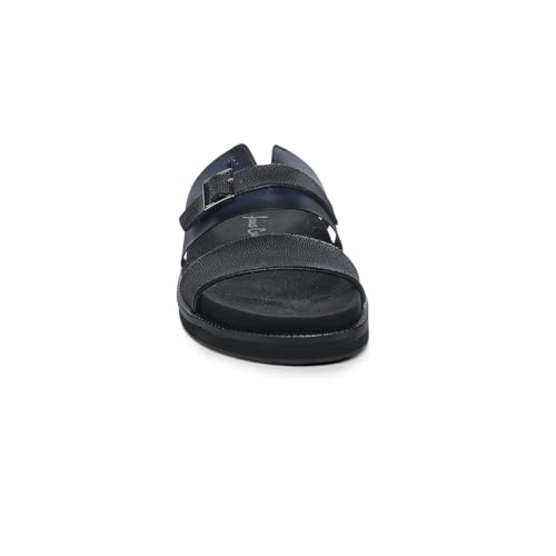 FRANCO CUADRA | Men's Sandal in Premium Black Stingray Leather with Adjustable Buckle 4M7MTTS3