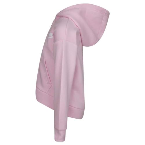 Nike Girl's Club Fleece Hi Low Full Zip Hoodie (Little Kids) Pink 6 Little Kid3
