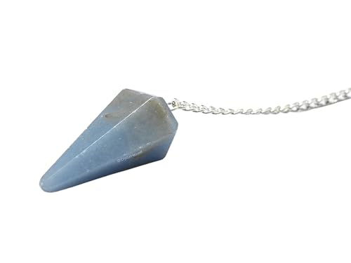 Image of Angelite Pendulum Dowsing Tool - Natural Crystal Pendulum for Spiritual Guidance - Premium Dowser Pendulum for Accurate Divination and Energy Healing - Perfect for Energy Healing and Chakra Balancing - Handcrafted with Precision and Elegance