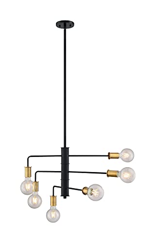 Image of Nuvo 60 /7344 Ryder 6 Light Chandelier Fixture,Black