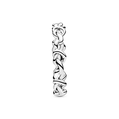 Pandora Knotted Hearts Ring - Symbol of Unbreakable Love - Promise Ring for Women - Layering or Stackable Ring - Gift for Her - Sterling Silver - Size 63