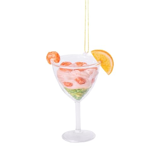 Image of Sass & Belle Prawn Cocktail Christmas Tree Decoration – Novelty Food Hanging Ornament Bauble – Fun Festive Seafood Christmas Decoration Gift