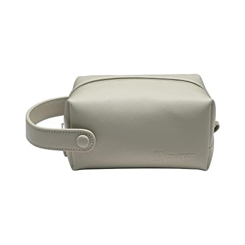 Lawevan Makeup Pouch Ladies Genuine Leather Cosmetic Pouch Luxury Makeup Pouch Large Capacity Accessory Case Leather Toiletry Bag Business Trip Travel Organizor Cover