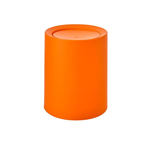 Poubelle de cuisine 12L anti-odeur pour tri sélectif en plastique orange