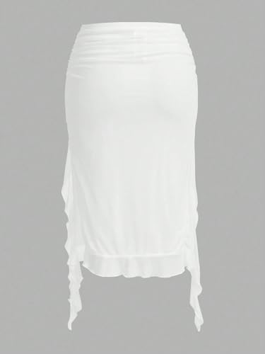 Elegant Solid Color Ruffle Hem A-Line Skirt 2025 Fashion Skirts for Women2