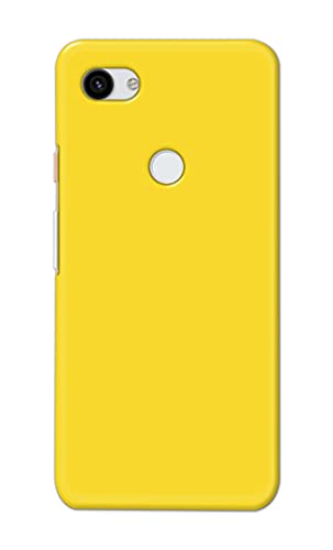Image of Printed Hard Back Cover Case for Google Pixel 3A Back Cover (Plain Yellow) -1803