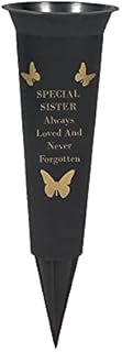 Grave Flower Holders/Memorial Vases Ornaments - Personalised, Plastic Grave Decorations and Memorial Gifts Engraved with Funeral Verses for your Loved Ones; 1 Spike/Package (Dad)