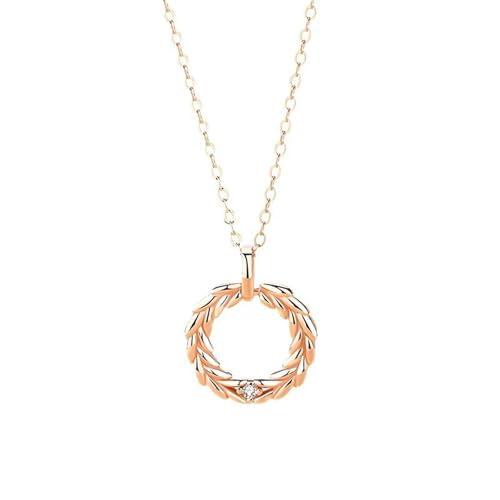 Collier Femme Or Rose 18K et moissanite scintillante aux finitions haute joaillerie