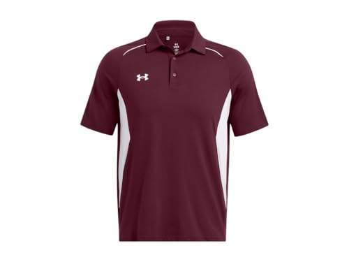 Image of Under Armour Mens Title Polo - Fast Drying SM Maroon-White