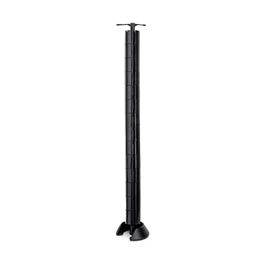 Emuca - Columna organizadora de Cables para Escritorio o Mesa en plástico, Negro