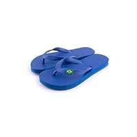 R-ISLAND Unisex Kinder-Sandalen mit brasilianischem Logo, Größe 30-35, wasserdicht, PE-Sohle, ideal für den Innen- und Außenbereich, Strand, Schwimmbad., königsblau, 32 EU