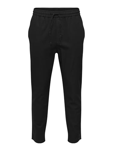 Only & Sons Onslinus Crop 0007 Cot Lin Pnt Noos Pantaloni, Nero, Xl Uomo - 2