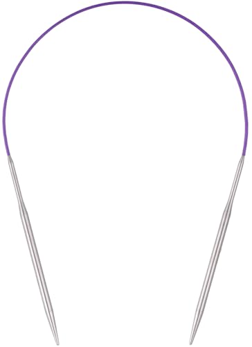 Circular Knitting Needles 16 inch (40cm) - US Size 7 (4.5mm) Stainless Steel Round Knitting Needles for Hats Socks & Baby Booties