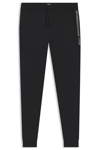 Boss Authentic Pants - Pantalones de chándal para Hombre de algodón con Logotipo Impreso, Negro, XXL