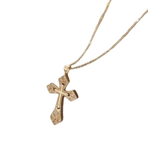 Collier croix gothique pour homme et femme en métal ajustable