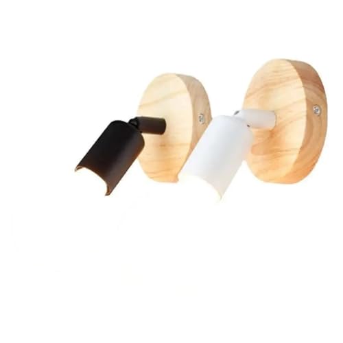 Aplique de pared de madera minimalista en color blanco y con casquillo personalizable 4