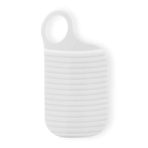 dijiusidy Mini Waschbrett zum Aufhängen, verdicken PE Wasch Peeling Brett, Wäsche, Haushalt, Waschraum, Reinigungswerkzeug, Geschäftsreise, Schule, Weiß