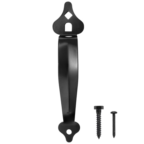 JOOONLUE HARDWARE Heavy Duty Gate Handle 1 Pack Black Shed Door Handle with Latch Outdoor Fence Gate Handles for Wooden Gates Easy to Install Metal Gate Hardware