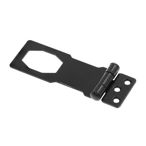 Prime-Line U 117208 Door and Gate Safety Hasp Hinge Latch with Keyed Twist Knob Lock 3-3/4 inch with Screws Matte Black (Single Pack) by PRIME-LINE - Used condition - Image 4