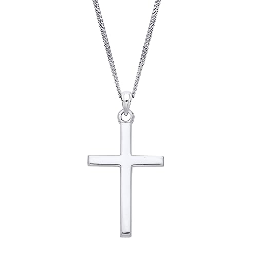 Old English Jewellers 925 Sterling Silver Plain Cross Pendant & Chain 16 18 20 inch (18)
