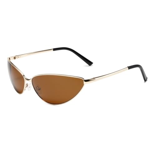 Lunettes de soleil œil de chat rétro avec monture métallique haut de gamme