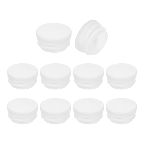 QUARKZMAN 10 tapones redondos de plástico para patas de muebles, 31 mm, protección antideslizante para silla, sofá, mesa, estantería, color blanco