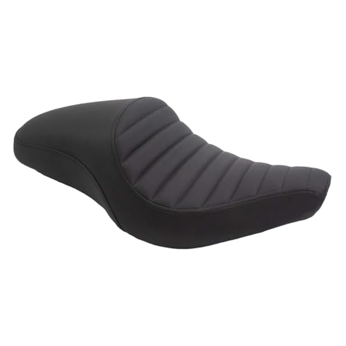 Asiento retro de doble cojín para motocicleta estilo café racer con piel sintética resistente