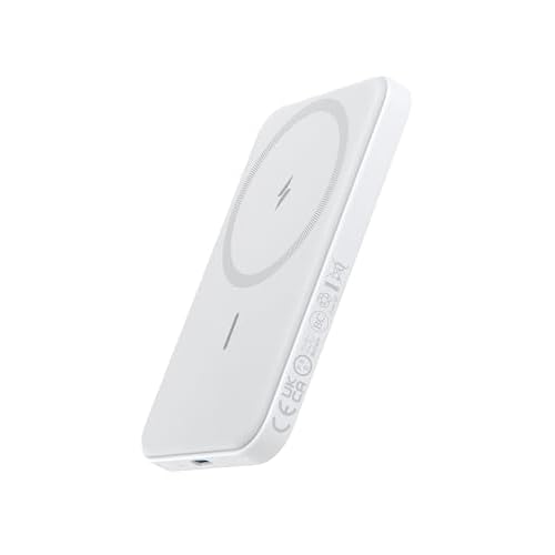 Anker 621 Magnetic Power Bank (MagGo), Magnetico da 5000 mAh con Cavo USB-C, Compatibile Solo con iPhone 17/17 Pro/17 Pro Max, 16/16 Pro/16 Pro Max(bianco)