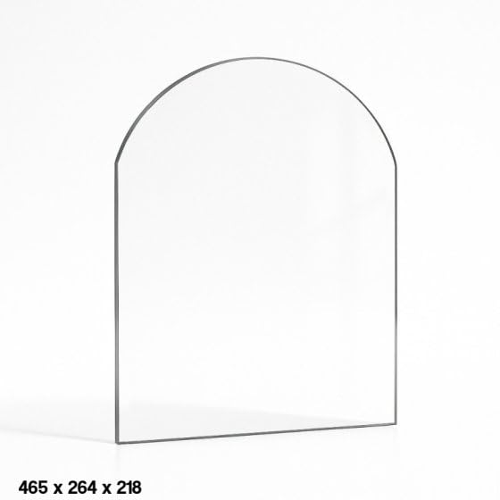 Vitre Godin NORVEGIEN - Verre Rectangle cintré pour poêle à Bois - 465 x 264/218 mm (L1 x H1 / H2) - 4 mm