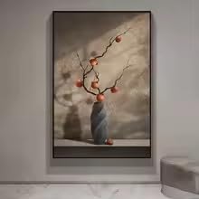 Décoration murale minimaliste pour salon avec cette grande toile Wabi Sabi zen