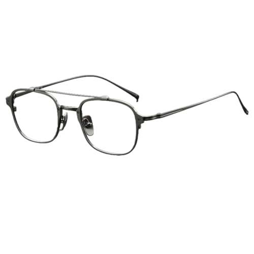 Lunettes en titane pur rétro de couleur canon à fusil pour hommes et femmes