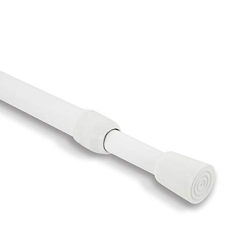 Gcurtain Barra de Cortina de Ducha Barra de Tensión de Resorte Riel de Ducha Extensible Ajustable Divisor para Ventanas de Armario de Baño Juego de 2 Diámetros 9-12 mm - Blanco / 45-70 cm