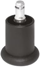 Swivel Feet Kit for Chair, Stools and Office Chair, Steel Pin 10 mm, 5 Pieces, Black, Plastic