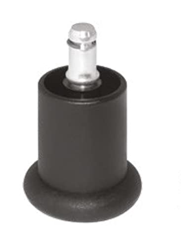 IDEALSEDIE DI GALIZIA MICHELE Kit Piedini Girevoli per Sedia, Sgabello e Poltrona da Ufficio, Perno in Acciaio 10/11 mm, 5 Piedini Rotondi Neri