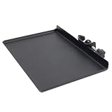 KONTONTY Clamp-on Microphone Storage Tray Rack Holder for Live Broadcast and Sound Card with Iron Material, Black, Suitable for Holding Small Accessories like Harmonicas and Picks in Bar