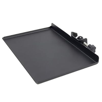 KONTONTY Clamp-on Microphone Storage Tray Rack Holder for Live Broadcast and Sound Card with Iron Material, Black, Suitable for Holding Small Accessories like Harmonicas and Picks in Bar