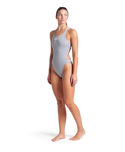 Image of Arena Womens Solid Team Swimsuit Tech Back Multi MaxLife Open Back Bathing Suit Athletic Swimwear