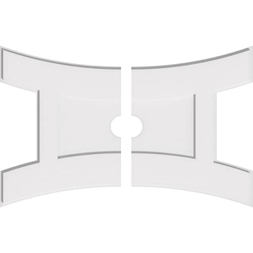 Ekena Millwork CMP34X22HN2-03000 Haven Architectural Grade PVC Contemporary, Two Piece Urethane Ceiling Medallions 34"W x 22 5/8"H x 3"ID x 7 1/4"C x 1"P