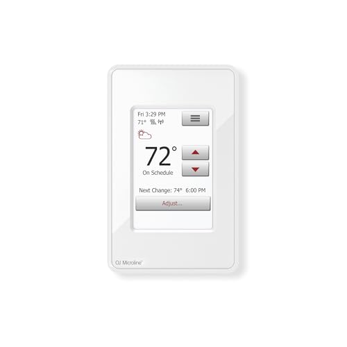 OJ Microline Electric Radiant Floor Heating Thermostat, WiFi Programmable Thermostat with GFCI, Dual Sensing, Dual Voltage, with Intuitive Touch Screen Interface, UWG4-4999, Includes Floor Sensor by OJ Microline - Used condition - US$152.20