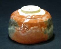 Amazon.co.jp: 本物保証初代.小川長楽作・赤茶碗陶印は三つ・建