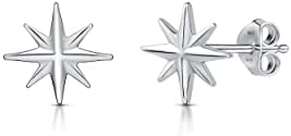 Amberta Women 925 Sterling Silver Celestial Stud Earrings