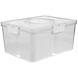 JUMPLAWN Contenitore per Conservare Verdure e Impasti in Plastica per Alimenti Riutilizzabile 6 Scomparti, Resistente e Trasparente in Frigorifero