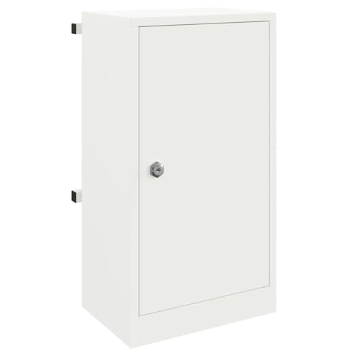 vidaXL Mailbox White 30 x 23 x 55 cm Steel, Garden and Terrace Mailbox, Weatherproof, Modern, Contemporary Design, Secure Locks, Small Mail Holder, Outdoor Accessory