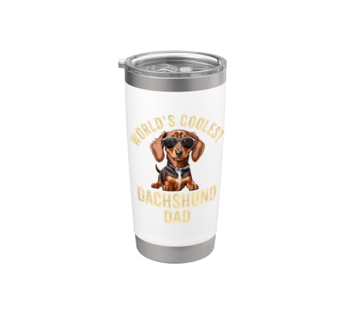 El perro salchicha más guay del mundo, papá, divertido, Weiner Dog, Doxie Granddog Vaso térmico de acero inoxidable de doble pared
