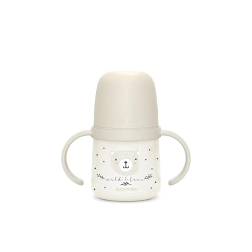 Suavinex, Tazza da apprendimento per bambini, con manico, si illuminano al buio, bicchiere con beccuccio a prova di perdite in silicone, con valvola anticolica per bambini +6 mesi, ideale per notte