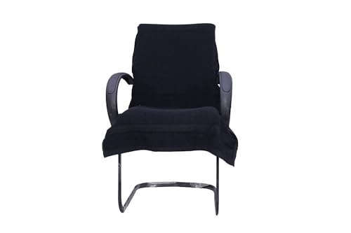 Image of ROMAN HOME 100% Superfine Cotton Solid Large Luxury Office Chair Towel with Tie Knot 450 GSM - (Pack of 1) Original Product AS PER Picture Shown (1, ch Black)
