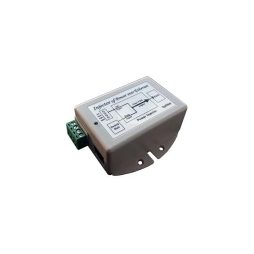 Convertidor DC a DC 9-36VDC a 48VDC de 24W y inyector PoE 802.3af, entrada con terminales, pinout PoE 4,5V+;7,8V-, blindado, 10/100MB, desconexión automática por bajo voltaje miniatura 1