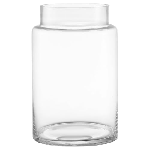 KAYLETIN Jarrón Grande de Cristal, Jarrón de Cristal Transparente para Flores, jarrones Grandes para Ramos, jarrones Grandes de Boca Ancha para decoración del hogar, Boda, salón, Oficina, 23 cm