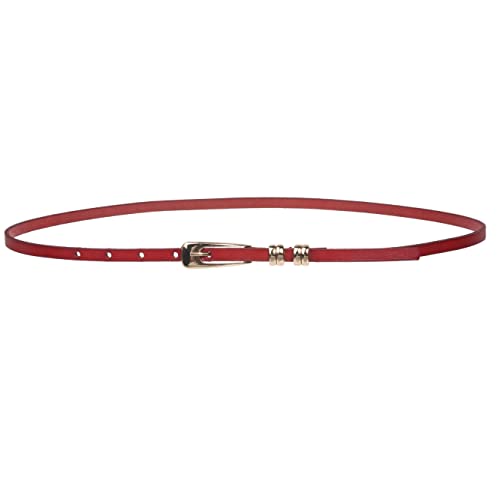 Women's 3/8" (9mm) Skinny Solid Leather Dress Belt3