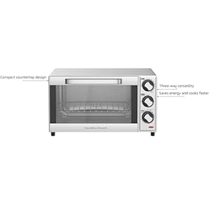 Hamilton Beach Countertop Toaster Oven & Pizza Maker Large 4-Slice Capacity, Stainless Steel (31401) Hamilton Beach Countertop Toaster Oven Pizza Maker Large 4 Slice Capacity Stainless Steel 31401